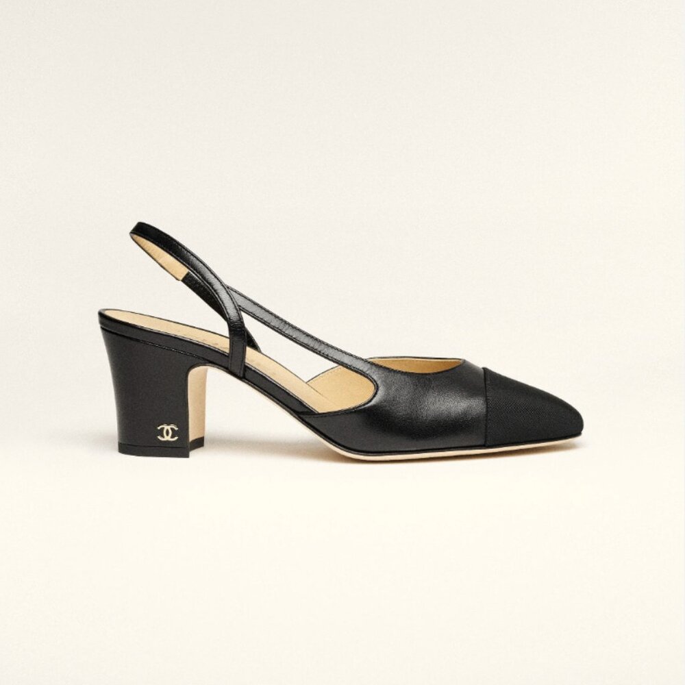 CHANEL Classic Black Slingbacks Elegant Black Women's Shoes